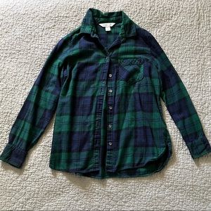 green and blue flannel